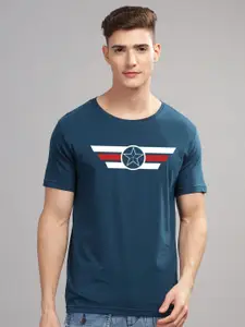 ADRO Men Typography Printed Applique T-shirt