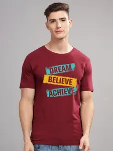 ADRO Men Typography Printed Raw Edge T-shirt