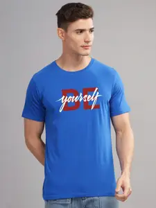 ADRO Men Typography Printed Applique T-shirt