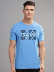 ADRO Men Typography Printed Raw Edge T-shirt