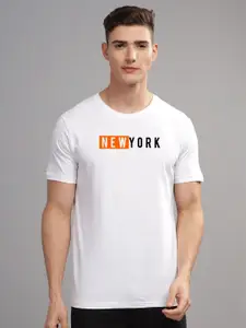 ADRO Men Typography Printed Applique T-shirt