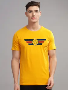 ADRO Men Typography Printed Applique T-shirt