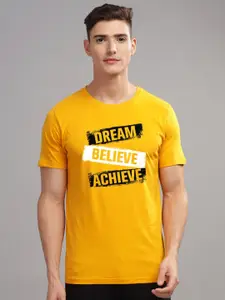 ADRO Men Typography Printed Applique T-shirt