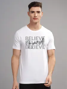 ADRO Men Typography Printed Applique T-shirt