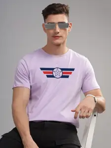 ADRO Men Printed Raw Edge T-shirt