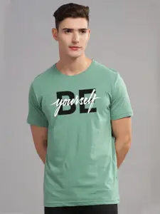 ADRO Men Typography Printed Applique T-shirt