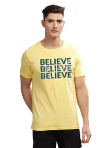 ADRO Men Typography Printed Applique T-shirt