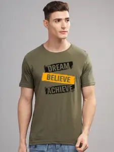 ADRO Men Typography Printed Applique T-shirt