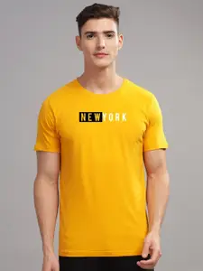 ADRO Men Typography Printed Applique T-shirt