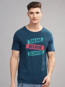 ADRO Men Typography Printed Applique T-shirt