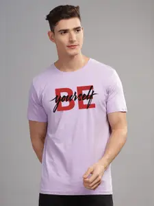 ADRO Men Typography Printed Applique T-shirt