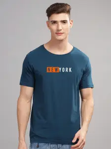 ADRO Men Typography Printed Applique T-shirt