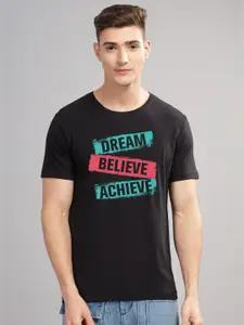 ADRO Men Typography Printed Raw Edge T-shirt