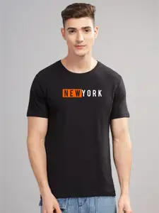 ADRO Men Typography Printed Raw Edge T-shirt