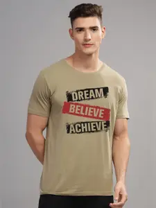 ADRO Men Typography Printed Applique T-shirt