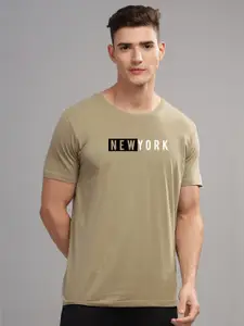 ADRO Men Typography Printed Applique T-shirt