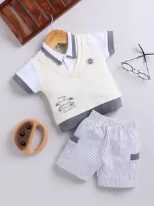 Moms Love Infant Boys Pure Cotton T-shirt With Shorts