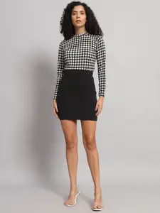 Dream Beauty Fashion Printed High Neck Top & Mini Skirt Co-ords