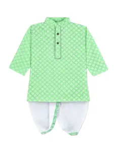 BAESD Boys Ethnic Motifs Printed Regular Kurta with Dhoti Pants