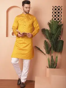 Jompers Embroidered Regular Thread Work Straight Kurta With Churidar