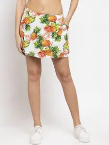 Purple State Printed Pure Cotton Mini Skorts