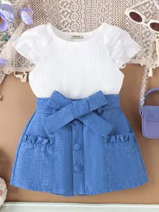 INCLUD Girls Striped Top with Shorts