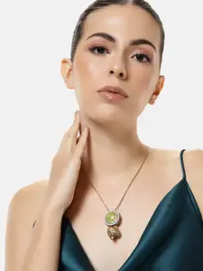 ABDESIGNS Gold-Plated Artificial Beads & Stones Studded Necklace