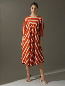 Dora Dori 
Relaxed Fit Striped A-Line Dress