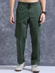 The Roadster Lifestyle Co Pure Cotton Relaxed-Fit Cargos Trousers