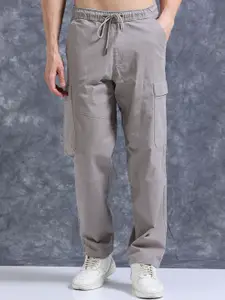 The Roadster Lifestyle Co Pure Cotton Relaxed-Fit Cargos Trousers