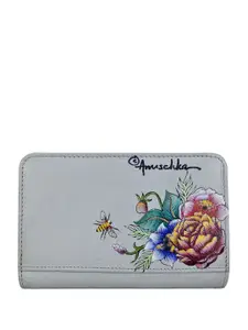 Anuschka Women Floral Printed Leather Two Fold Wallet