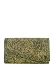 Anuschka Women Floral Printed Leather Envelope