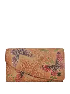 Anuschka Women Floral Printed Leather Envelope