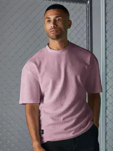 Maniac Men Striped Round Collar T-shirt