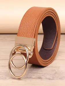 WINSOME DEAL Men Push Pin Textured Formal Belt