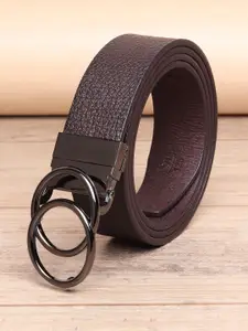 WINSOME DEAL Men Textured Push Pin Formal Belt