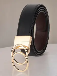 WINSOME DEAL Men Textured Push Pin Formal Belt