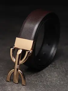 WINSOME DEAL Men Push Pin Textured Formal Belt