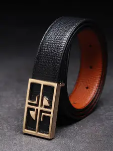 WINSOME DEAL Men Textured Push Pin Formal Belt