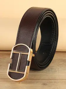 WINSOME DEAL Men Textured Push Pin Formal Belt
