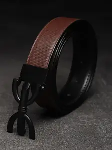 WINSOME DEAL Men Push Pin Textured Formal Belt