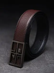 WINSOME DEAL Men Textured Push Pin Formal Belt