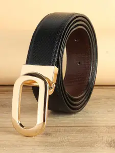 WINSOME DEAL Men Textured Push Pin Formal Belt