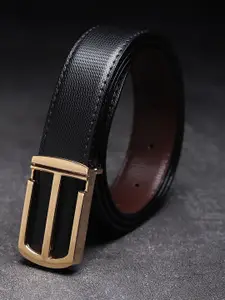 WINSOME DEAL Men Textured Push Pin Formal Belt