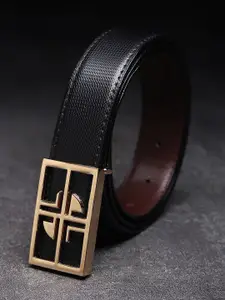 WINSOME DEAL Men Textured Push Pin Formal Belt