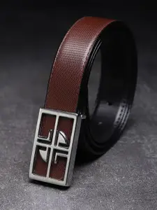 WINSOME DEAL Men Push Pin Textured Formal Belt