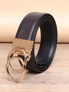 WINSOME DEAL Men Textured Push Pin Formal Belt