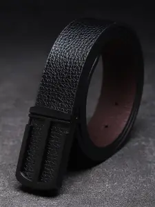 WINSOME DEAL Men Textured Push Pin Formal Belt