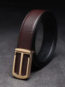 WINSOME DEAL Men Textured Push Pin Formal Belt