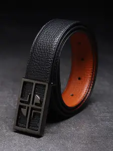 WINSOME DEAL Men Textured Push Pin Formal Belt